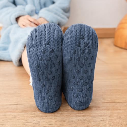 Image of Fluffy Fuzzy Warm Slipper Socks for Women Men Thick Fleece Lined Non-Slip Socks Indoor Floor ChristmasGiftsfor women Winter super Soft Warm Cozy Grip Socks