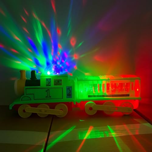 Image of K D Musical Flash Train Toy with 3D Lights - Bump & Go Action | Battery Operated Toy for Kids with Music, Colourful Lights, and Auto Movement | Durable & Safe (Green)