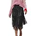 Produktbild Amphia - Mädchen Kleid Slim Kinder Kleid Mode A-Linie Kleid - Frauen einfarbig elastischer Rock mit hoher Taille Faltenrock Doppelte Nähte Mesh-Rock,