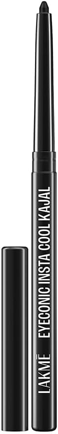 Lakme Eyeconic Insta Cool Kajal|| Black|| Cooling Kohl Liner with Cucumber|| Twist Up Pencil - Waterproof|| Smudge Proof & Long Lasting Eye Makeup|| 0.35 g