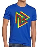 style3 escher colorato t-shirt da uomo sheldon, dimensione:xl;colore:blu