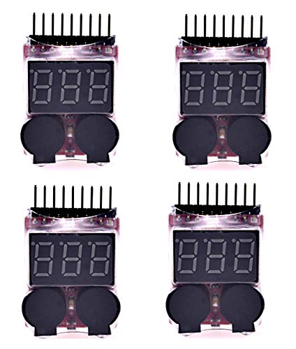 Readytosky Lipo Battery Checker RC Battery Low Voltage Buzzer Alarm Voltage Tester Monitor for 1-8S...