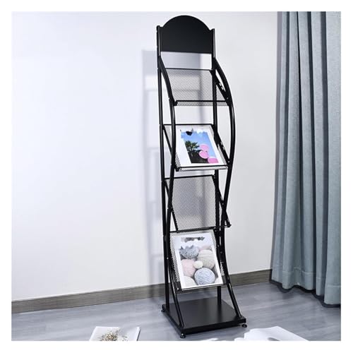 Soporte giratorio de exhibición de folletos y revistas para suelo hecho de hierro