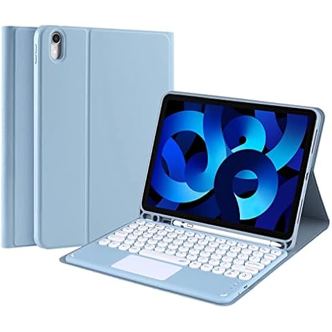 Keyboard Case with Touchpad for iPad Air 5 2022/Air 4 2020 10.9 Inch,iPad Pro 11 (1st Gen)2018,Detachable Wireless Keyboard with iPad Air 5th/4th Generation,Bulit-in Pencil Holder&Trackpad (Blue) Cover