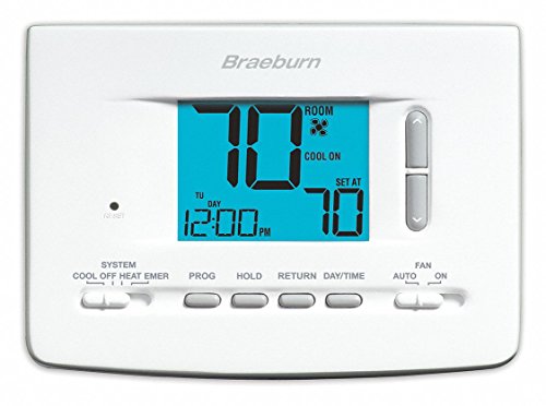 Braeburn 2220 24V Economy Multi Stage Dual Powered 5/2 Day Programmable Digital Thermostat For Conventional / Heat Pump Systems 45-90F Replaces 2200 #TOP19