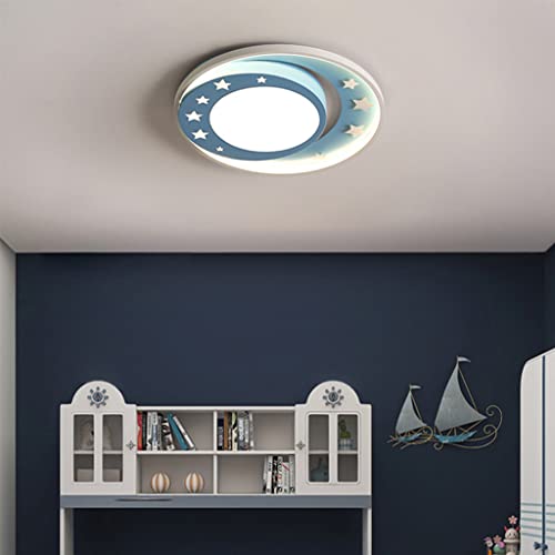 Lampe Pour Enfants LED Plafonnier Dimmable Avec Télécommande Plafond Moderne Filles Garçons Chambre Chambre D'enfants Ciel Étoilé Design Salon Jardin D'enfants Lustre,Bleu,40cm Cover