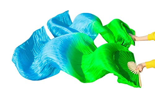 Voiles de danse du ventre en soie véritable grise 180cm avec monture bambou fluide