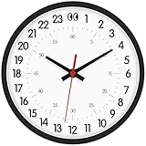 JoFomp 24 Hour Wall Clocks Battery Operated, 8 Inch Small Wall Clocks for Living Room Decor, Modern Wall Clock for Bedroom, Analog Military Time Clock with Second Hand, Kitchen Wall Clock Decorative