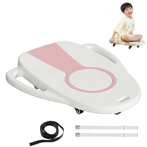 Patinete con asa, patinete de suelo con paleta y rueda silenciosa para entrenamiento sensorial en interiores y exteriores, ideal para niños de 3 a 12 años