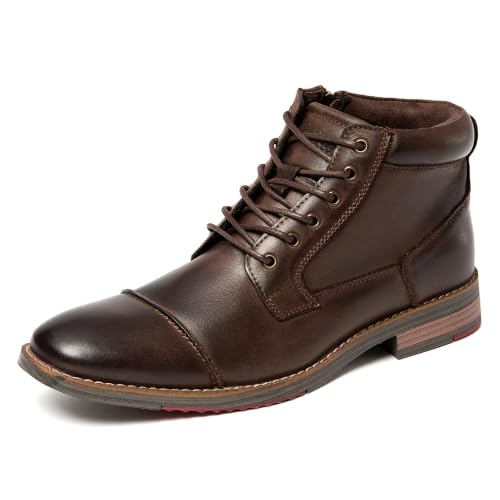 Image of Arkbird Mens Dress Boots Genuine Leather Cap Toe Ankle Boot with Side Zipper for Casual Business Formal Wear