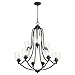 Quorum International Barkley Chandelier - Oiled Bronze W/ Clear/Seeded - 6069-9-286