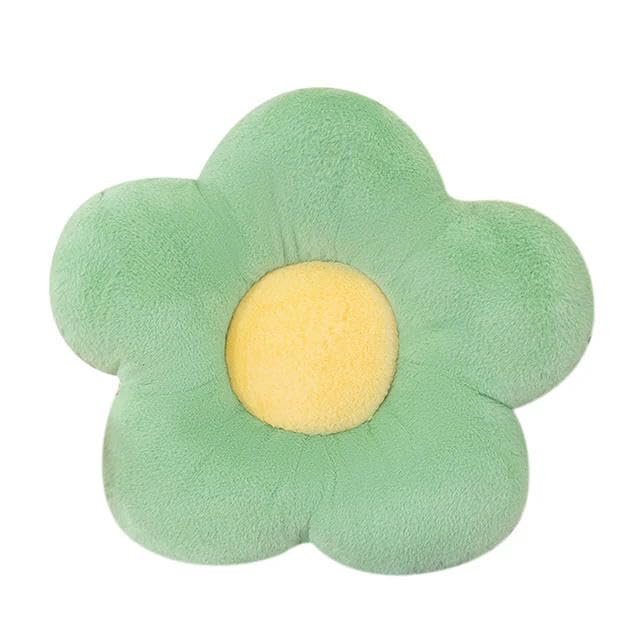 NIRBO Cuscino per Sedia Tela Redonda con Flores De Respaldo con Sillas De Oficina Suaves Nap Cojines De Respaldo Sofá Almohada Suelo del Dormitorio-Verde