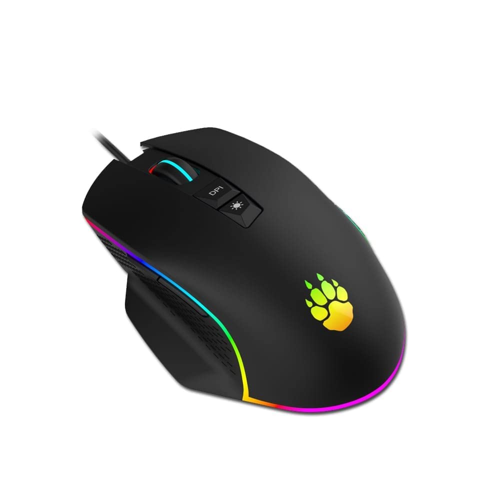 (Refurbished) CLAW Chuff Wired Gaming Mouse, 6400 DPI with 7 Programmable Buttons via Customization Software and 6 RGB Backlight Modes for PC & MAC