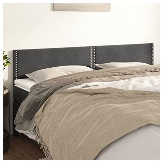 ZEYUAN 345979 Lot de 2 têtes de lit moderne en velours gris foncé 90 x 5 x 78/88 cm