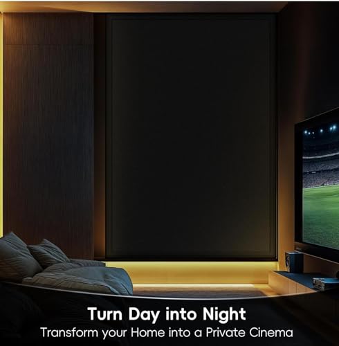 Image of CREON Privacy Blackout Window Film, No-Glue Static Cling Black Films for Window Glass Tint Heat Control Anti UV Protective Cover Over 90% Shading for Home (20 x 75 Inch, Black Out Film)