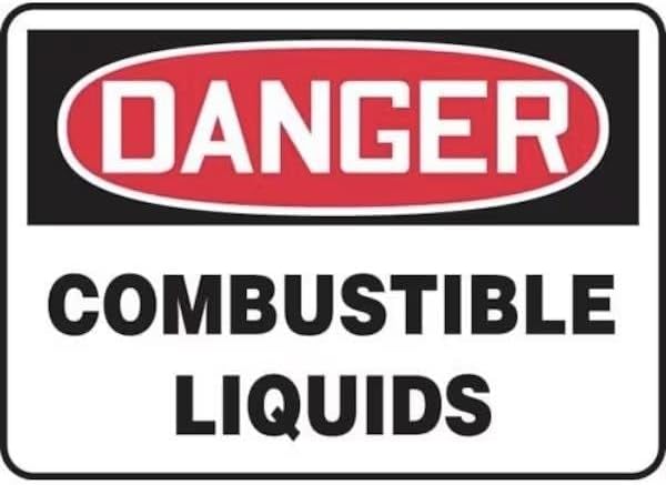 OSHA DANGER SAFETY SIGN COMBUSTIBLE, Mfr: MCHL199XP-A