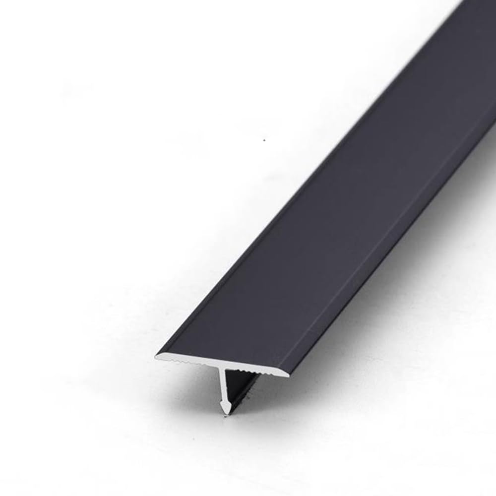 35.4" Metal Flooring Transition Strip, 90cm Flat Divider Strips, T Molding Gap Connecting Strips, Doorway Edge Trim Joining Strip(Black,W 40mm)