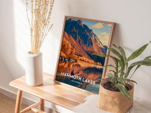 Mammoth Lakes California Wall Art | Alpine Lake Mountain Wilderness Poster | Framed or Unframed Sierra Nevada Print | Modern Travel Art for Cabin Home Office Decor | 24x36 in/Wood Framed - Image 5