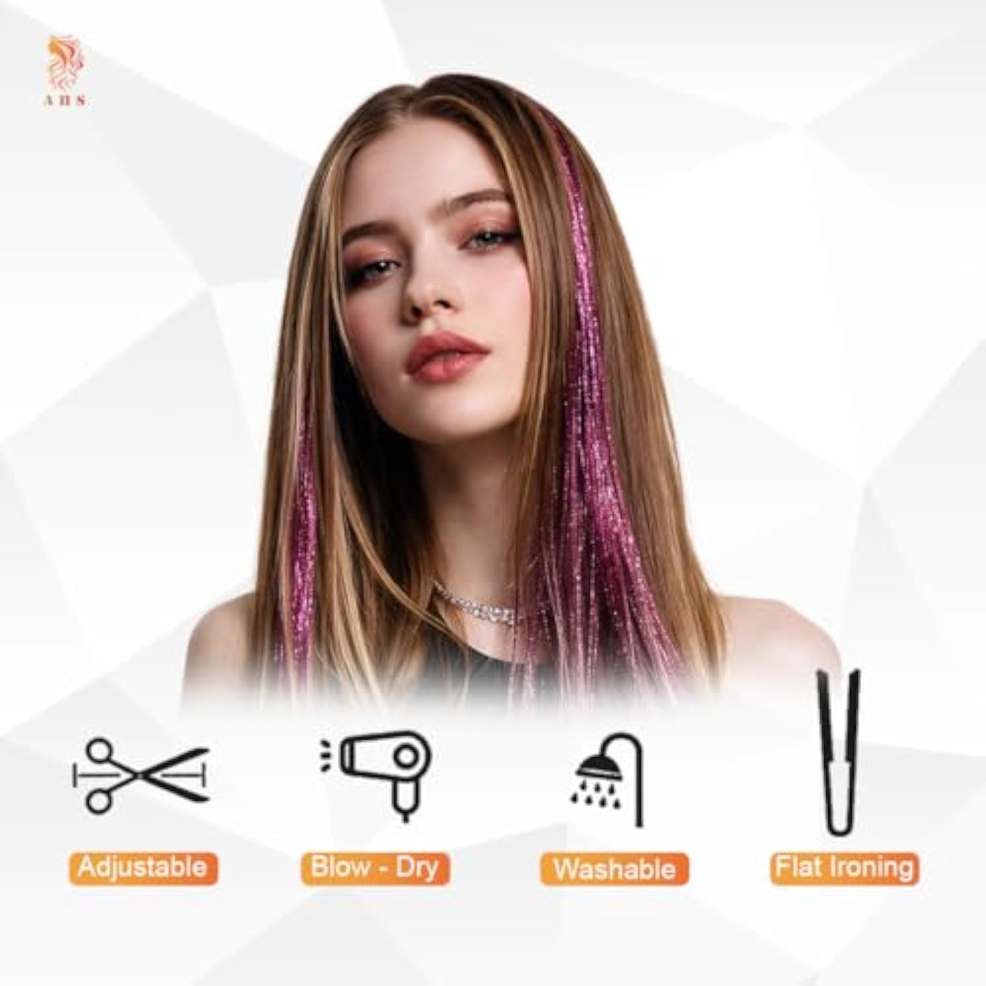 12 Colors Hair Tinsel Extensions Kit for Highlights