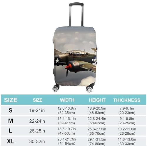 Carry on Luggage Cover World War 2 Aircraft Suitcase Covers for Luggages Tsa Approved Travel Luggage Sleeve Protector Elastic Suitcase Protector Anti-Scratch Washable Fits 19-30 Inch Case -XL2