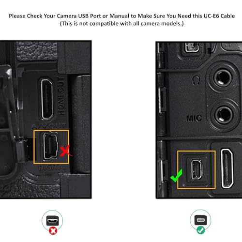USB Picture Transfer Charge Cable with USB-C Connector UC-E6 UC-E16 UC-E17 for Select Nikon Coolpix/DSLR Cameras for PC, iPhone 15, Smartphone, MacBook (See Product Details, Pictures Before Buying) by ienza - Image 2