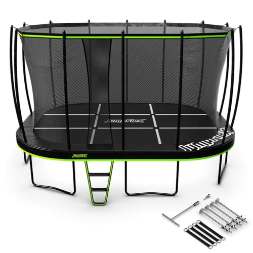 Jumpflex Mega Outdoor Trampoline, X-Large Backyard Set with Net and Ladder