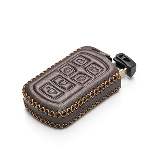 Vitodeco Genuine Leather Smart Key Keyless Remote Entry Fob Case Cover With Key Chain Compatible With Toyota Sienna 2011-2020 (6 Buttons, Brown) #TOP3