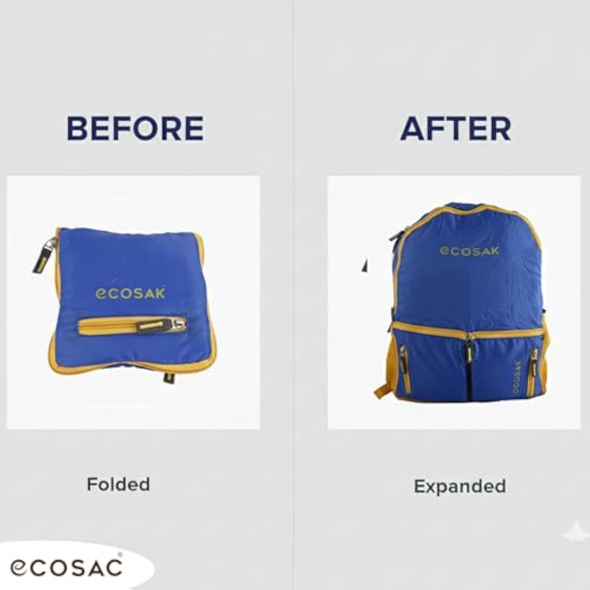 Lightweight Foldable Water-Resistant Travel Backpack