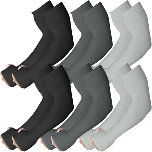 Arm Sleeves for Men Women to Cover Arms with Thumb Holes, Sun UV Protection Arm Warmers, for Volleyball Football Golf