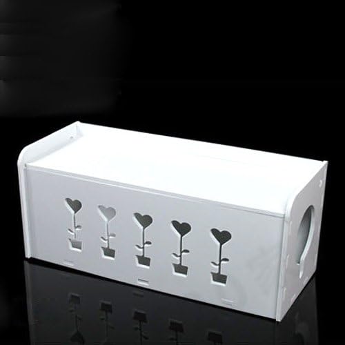 Power String Cable Wire Storage Boxes Wall mount Floating Shelf Storage Rack Phone Stand Prevent Electric Shock (Medium)