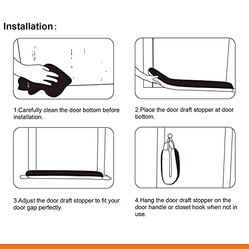Door Draft Stopper 36Inch, Elephant Under Door Draft Stopper Heavy Duty, Weighted Sliding Glass Door Draft Blocker Saving Energy Seal Guard #TOP6