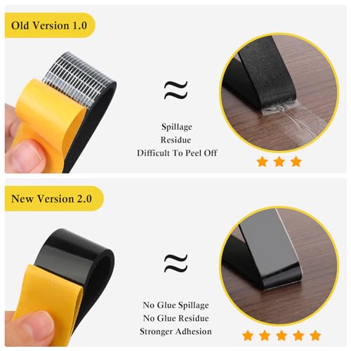 fowong Foam Tape, Weather Stripping Door Seal, Single Sided Door Seal for Doors and Windows, Strong Adhesive Weather Strip, Foam Insulation Tape Noise Reduction, 3 Rolls Total 48Ft, Black