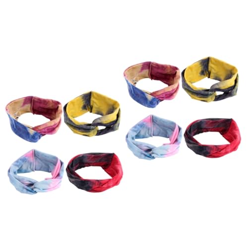 8 diademas para el cabello con diseño de teñido anudado, para mujer, soporte para gafas, clip de libélula trenzado, , elástico