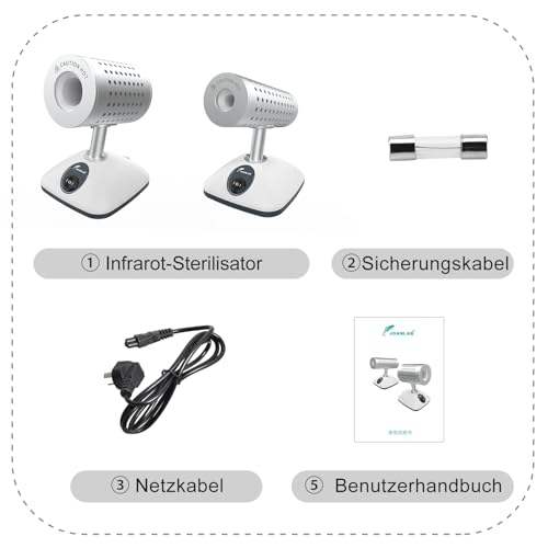 JOANLAB Infrarot-Sterilisator - Duale Temperatur 825°C, Labor-Sterilisator für Impfösen, Skalpell, Nadeln, Ersatz für Spiritusbrenner(DS-900S)