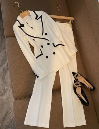 Women's Double Breasted 2 Pieces Suit Set Peak Lapel Formal Party Jacket and Pants for Banquet3