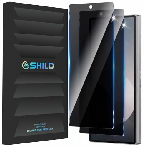 Image of Uyiton By SHILD - (2-Pack) Privacy Tempered Glass Screen Protector for Samsung Galaxy Z Fold 7 - HD Anti-Spy Glass Guard for Front Display, Scratch Resistant, Bubble-Free Installation