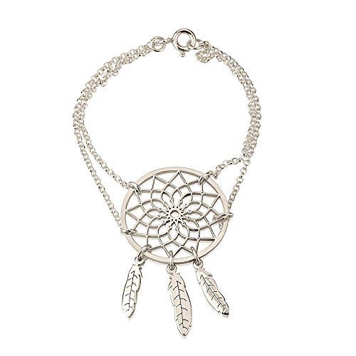 Dream Catcher Bracelet for Women – Good Luck Boho Bracelet with Dreamcatcher Pendant – Available in Silver or Gold – Spiritual Jewelry Gift for Her, Girlfriend, Wife, or Daughter