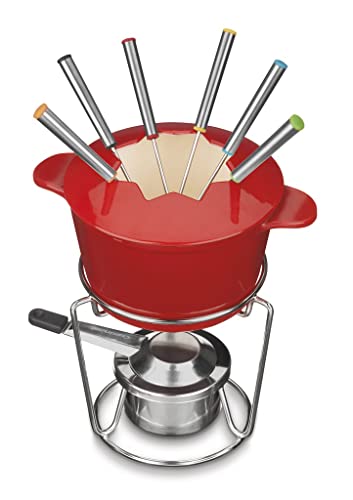 Cuisinart 13-Piece Cast Iron Fondue Set, Red #TOP1