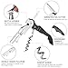Uaorexplo Professional Heavy Duty Wine Opener, Compact and Foldable Wine Key, Strength Stainless Steel corkscrew, Double Hinged, Foil Cutter, Ideal Tools for Servers, Bartenders, Sommelier (Black).