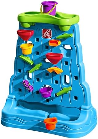 Step2 Waterfall Discovery Wall, Kids Double-Sided Water and Sand Activity Sensory Table, Summer Outdoor Toys, 13 Piece Toy Accessories, For Toddlers 1.5+ Years Old