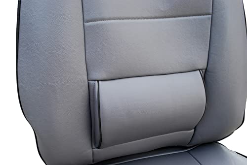 125002 Grey-Leather Like Car Seat Cover With Lumbar Support For Standard Bucket Seat, Compatible To Toyota 4 Runner Avalon Camry Corolla Echo Land Cruiser Prius Sequoia Rav 4 Tacoma Yaris 2018-2008 #TOP3