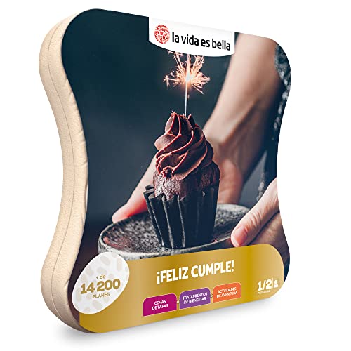 LA VIDA ES BELLA Caja Hombre o Mujer-¡Feliz Cumple-Ideas Regalos Originales-1 Experiencia de gastronomía, Bienestar o Aventura para 1 o 2 Personas, Unisex-Adult, Multi-Colour, One Size