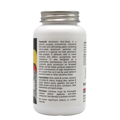 Image of Dynatex Aluminum Anti-Seize 8 oz Can - General Purpose, Prevents Galling Seizing Corrosion, High Heat & Pressure Resistant, Aluminum & Graphite (5-Pack)