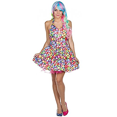RUBIE'S Costume pour Femmes Bonbons Au Chocolat Robe Bonbons Colorés Snacking Carnaval Chocolat Lentilles (40)