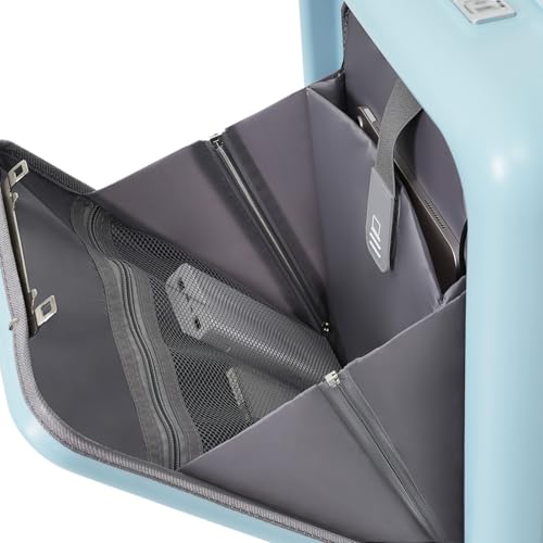 3-Piece Luggage Set with USB Port - Airline Certified Carry-On Suitcases (20, 24, 28 Inch) - Durable ABS Hard Shell with 360° Wheels - Light Blue4