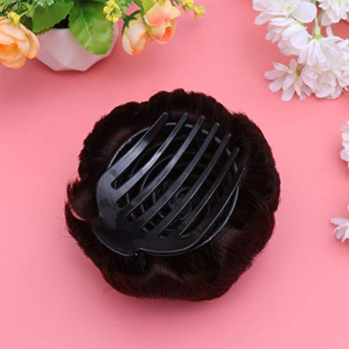 Lurrose Peruca de Grampo de Cabelo para Cima Extensão de Cabelo Grampo de Cabelo Coque Sintético Ext