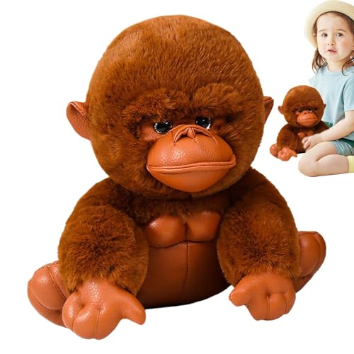 Juguete De Peluche De Relleno,Animal De Peluche De Grande | Juguete de peluche hiperrealista de mono grande, muñeca de 7,87 pulgadas - Gibbon Monkey Plush, almohada de animal de juguete para niños, ad