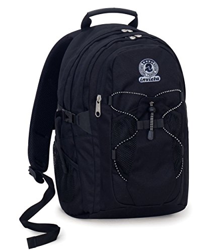 Mochila Active Invicta   Benin   Negro   25 Lt   Bolsillo Lateral Red   Trekking Escuela