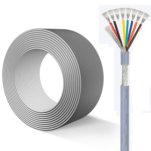 Câble blindé 8 conducteurs cuivre étamé 16 AWG isolation PVC noir pour automate