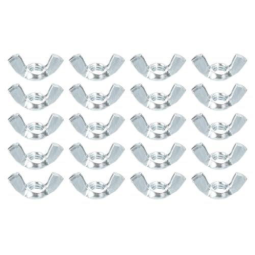 uxcell 5/16"-24 Wing Nut 20 Pcs, Carbon Steel Butterfly Wing Nuts Fasteners Parts Hand Twist Tighten Wing Nuts for Machinery Electronic Equipment DIY, White